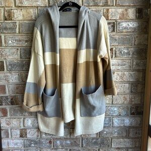 Anna Grace hooded stripe cardigan